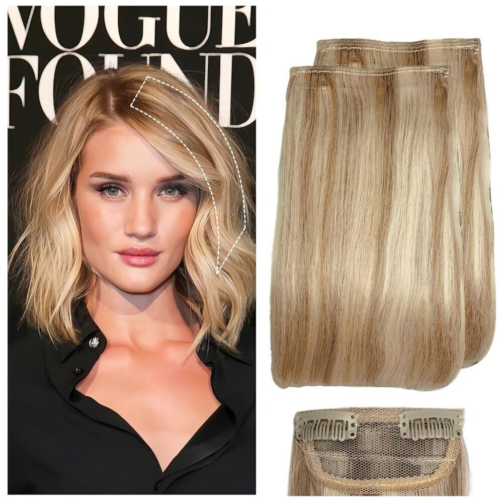 Human Hair Clip In Extensions 6 Inch Light Golden Brown Blonde Thin Hair